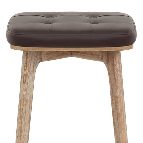 Malmo Oak & Copper Stool Brown