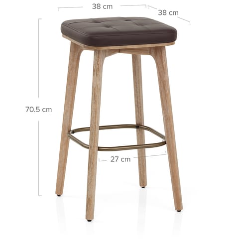 Malmo Oak & Copper Stool Brown