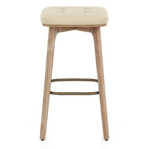 Malmo Oak & Copper Stool Cream