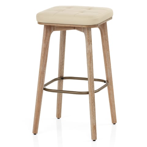 Malmo Oak & Copper Stool Cream