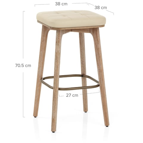 Malmo Oak & Copper Stool Cream