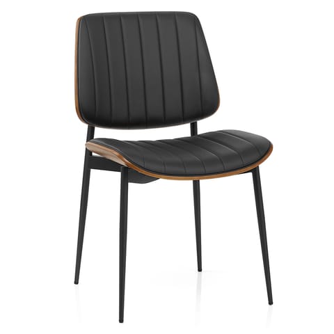 Lara Dining Chair Black & Walnut