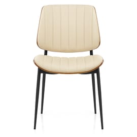 Lara Dining Chair Cream & Walnut