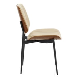 Lara Dining Chair Cream & Walnut