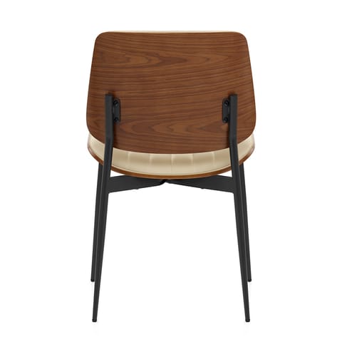 Lara Dining Chair Cream & Walnut