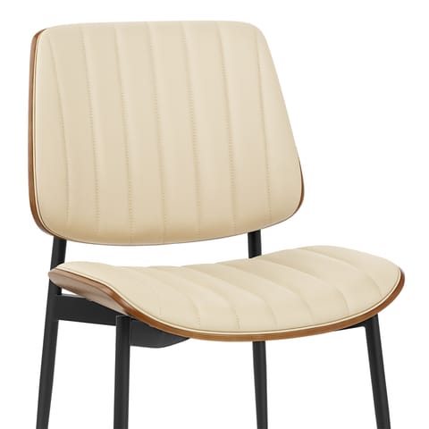 Lara Dining Chair Cream & Walnut