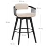 Electra Bar Stool Beige Fabric