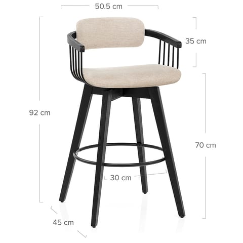 Electra Bar Stool Beige Fabric