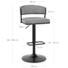 Alexa Bar Stool Grey Fabric