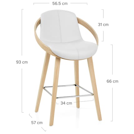 Atom Stool Oak & White Dimensions