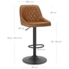 Melbourne Real Leather Stool Antique Brown