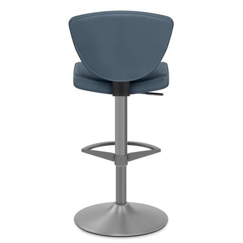 Pearl Real Leather Stool Blue
