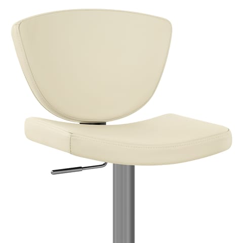 Pearl Real Leather Stool Cream