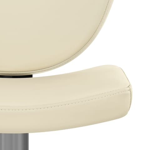 Pearl Real Leather Stool Cream