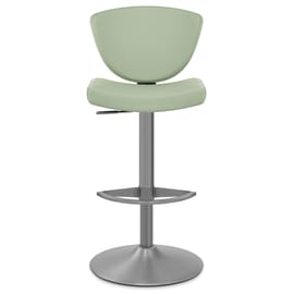 Pearl Real Leather Stool Green