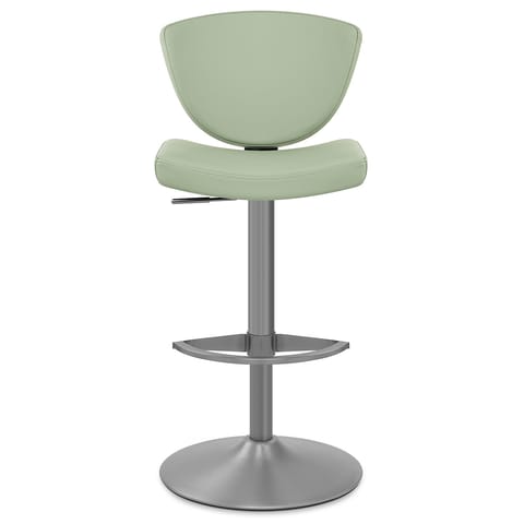 Pearl Real Leather Stool Green