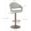 Washington Bar Stool Light Grey