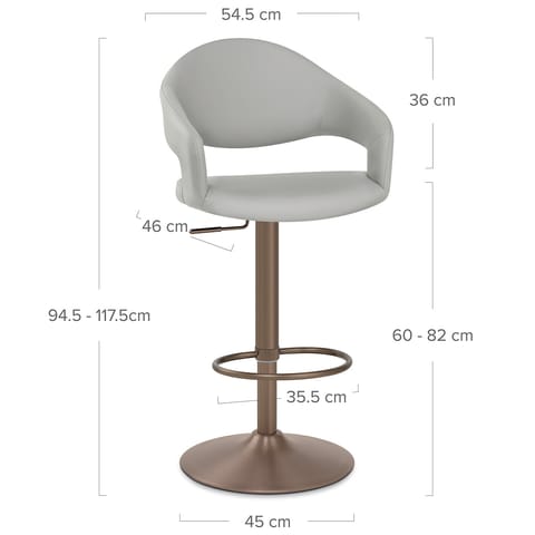 Washington Bar Stool Light Grey