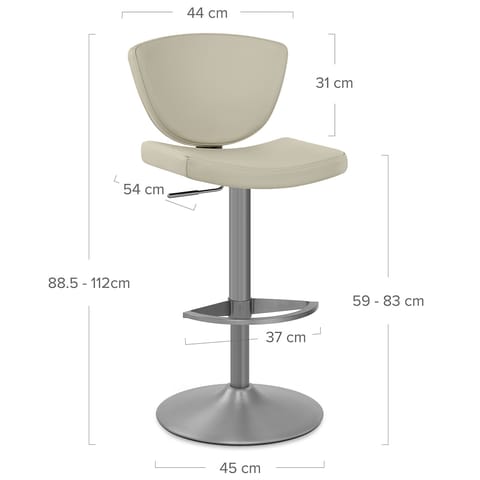 Pearl Real Leather Stool Taupe