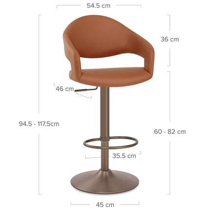 Washington Bar Stool Tan Dimensions