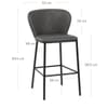 Odette Bar Stool Antique Charcoal