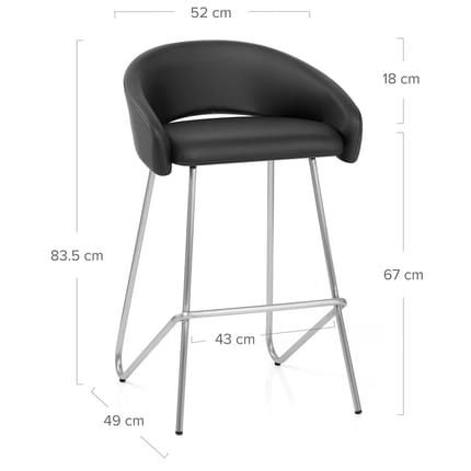 Bay Bar Stool Black Dimensions