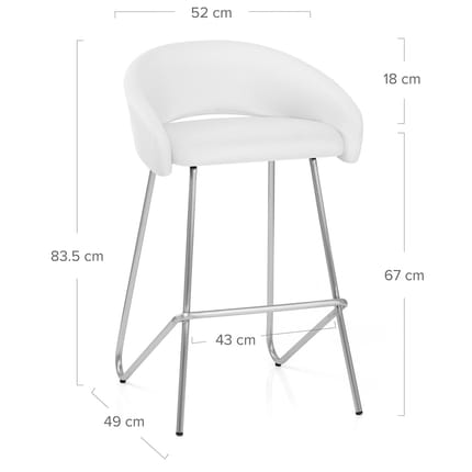 Bay Bar Stool White Dimensions