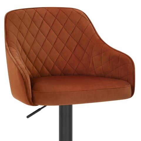 Perth Bar Stool Rust Velvet