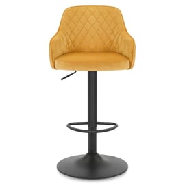 Perth Bar Stool Yellow Velvet