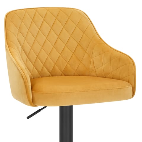 Perth Bar Stool Yellow Velvet