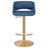 Tulsa Brushed Gold Stool Blue