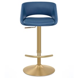 Tulsa Brushed Gold Stool Blue