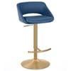 Tulsa Brushed Gold Stool Blue