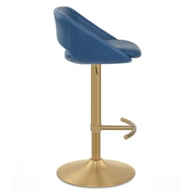 Tulsa Brushed Gold Stool Blue