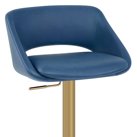 Tulsa Brushed Gold Stool Blue