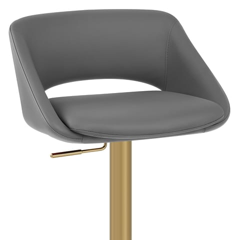 Tulsa Brushed Gold Stool Dark Grey