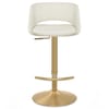 Tulsa Brushed Gold Stool Ivory