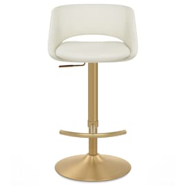Tulsa Brushed Gold Stool Ivory