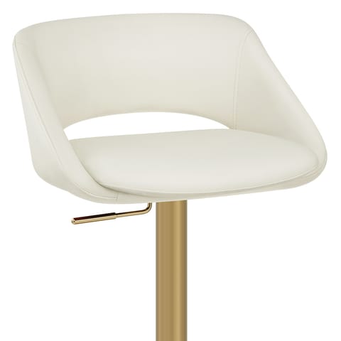 Tulsa Brushed Gold Stool Ivory