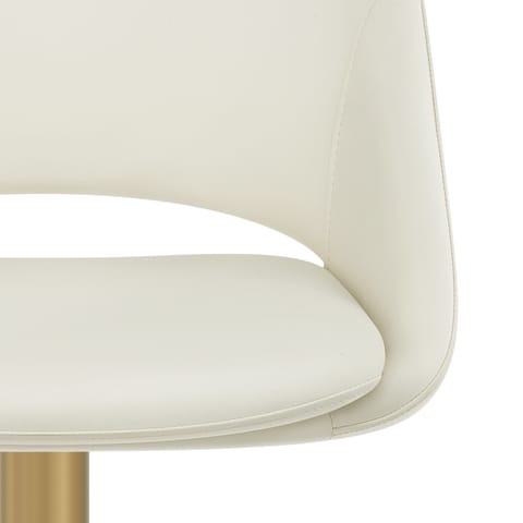 Tulsa Brushed Gold Stool Ivory