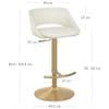 Tulsa Brushed Gold Stool Ivory