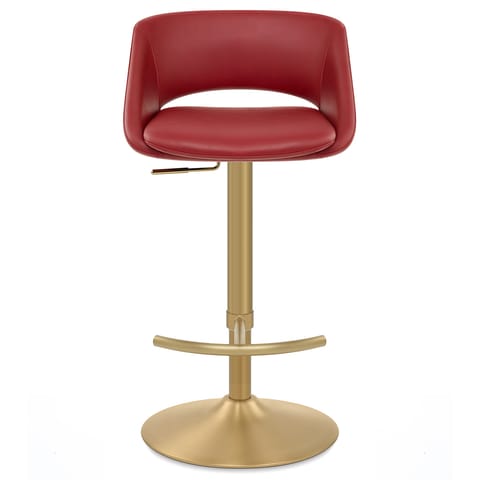 Tulsa Brushed Gold Stool Ruby