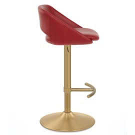 Tulsa Brushed Gold Stool Ruby
