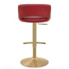 Tulsa Brushed Gold Stool Ruby