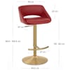 Tulsa Brushed Gold Stool Ruby