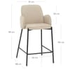 Jarvis Bar Stool Beige Fabric