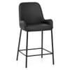 Cameo Bar Stool Black Leather