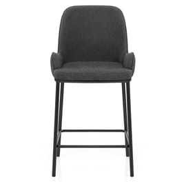 Cameo Bar Stool Charcoal Fabric