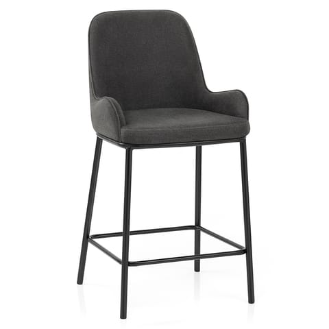 Cameo Bar Stool Charcoal Fabric