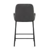 Cameo Bar Stool Charcoal Fabric